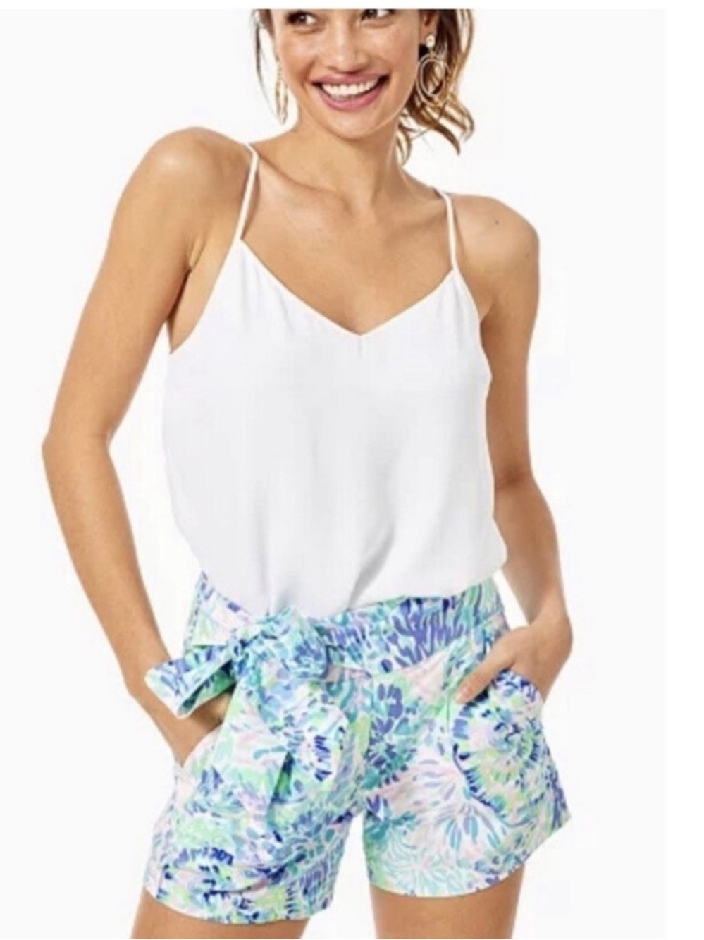 Lilly Pulitzer Kaden Stretch Bow Short Shell of a Party Womens 4 Preppy Summer